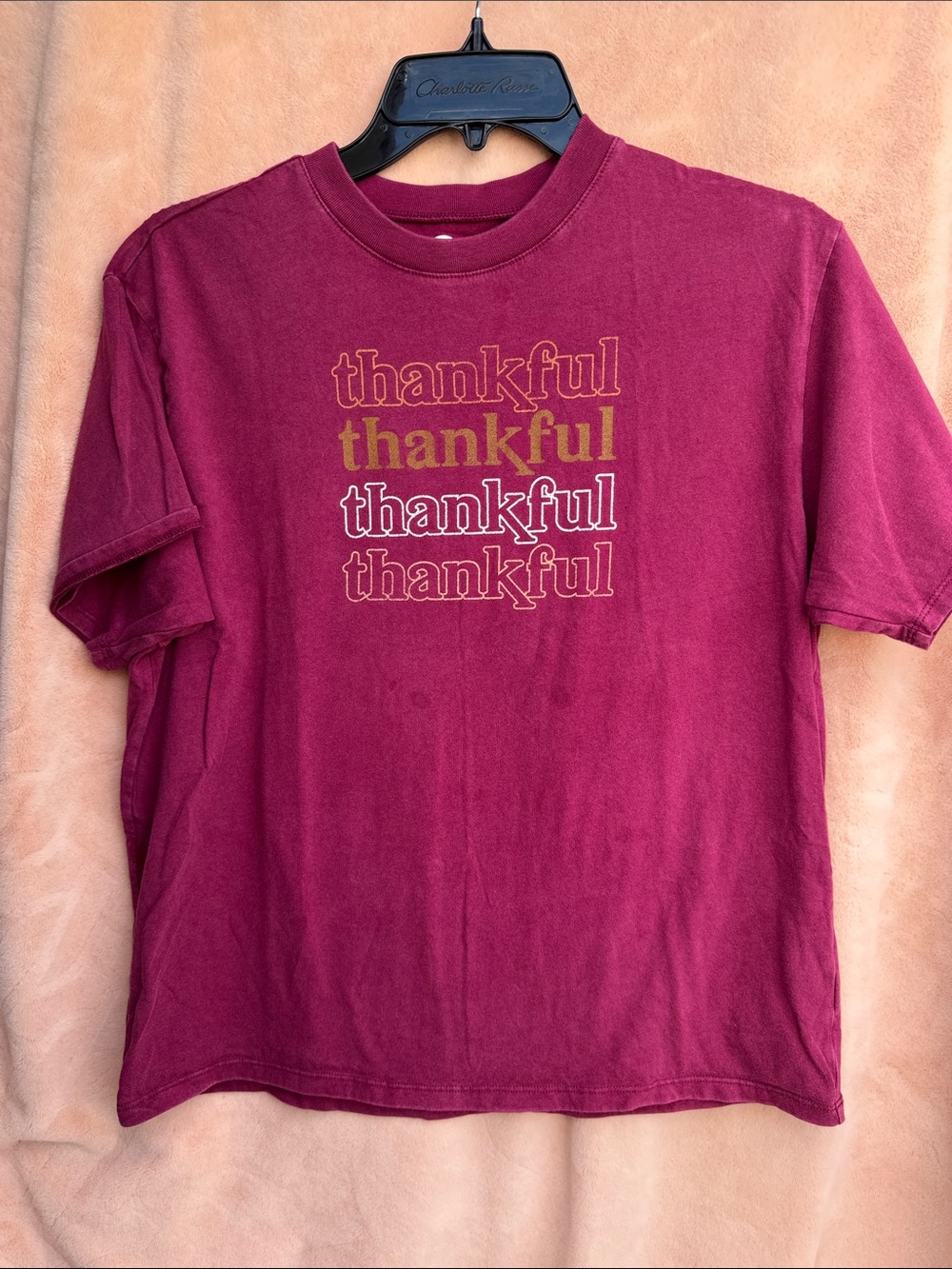 Girls M/10 oversized Thankful Thanksgiving Tee